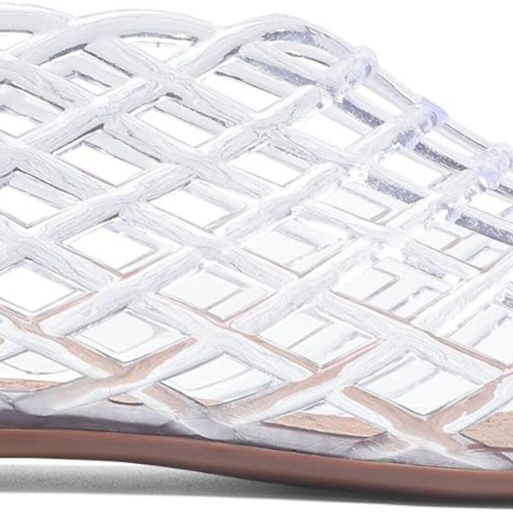 Jelly Mesh Ballet Flats Women's Clear Hollow Jelly Shoes Beach Ballerina 8